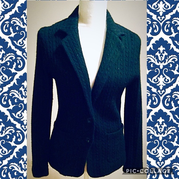 Liz Claiborne Navy Blue Sweater Jacket. - Picture 4 of 5